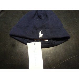 Ralph Lauren Cotton Hat Baby Boy Hat One Size 0-6 Months Blue